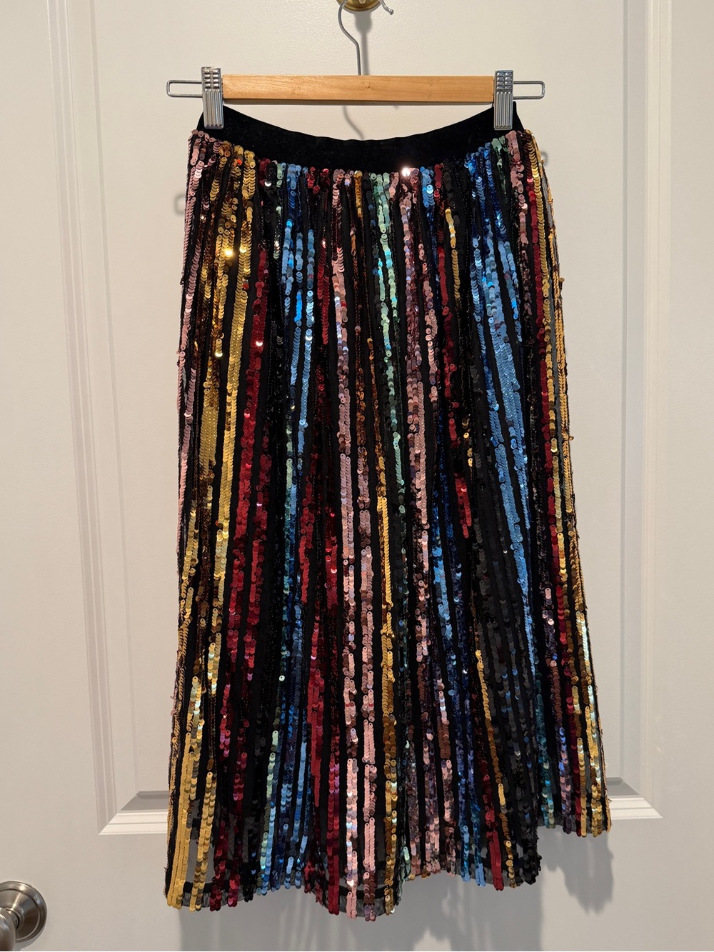 J.O.A. Multicolor Sequin Midi Skirt